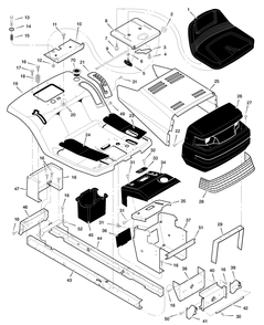 Chassis And Hood Diagram and Parts List for 385011X50C 2003 Briggs and Stratton Lawn Tractor